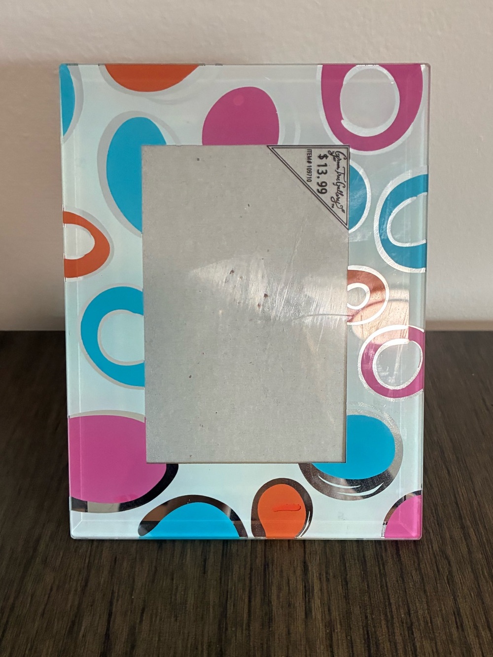 Colorful Polka Dot Glass Picture Frame